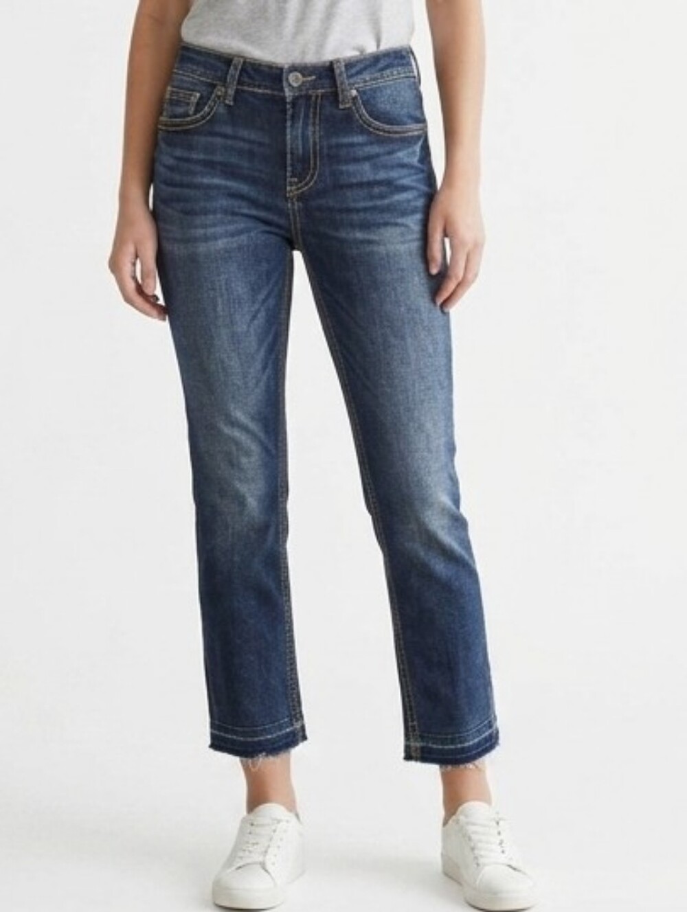 VIGOSS The Chelsea Cropped Straight Leg Jeans Dark Wash Size 24